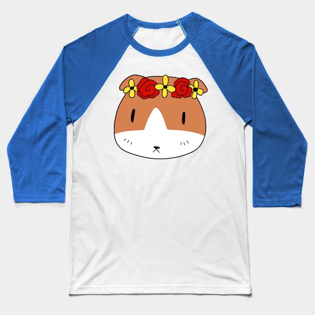 Flower Crown Guinea Pig Face Baseball T-Shirt by saradaboru